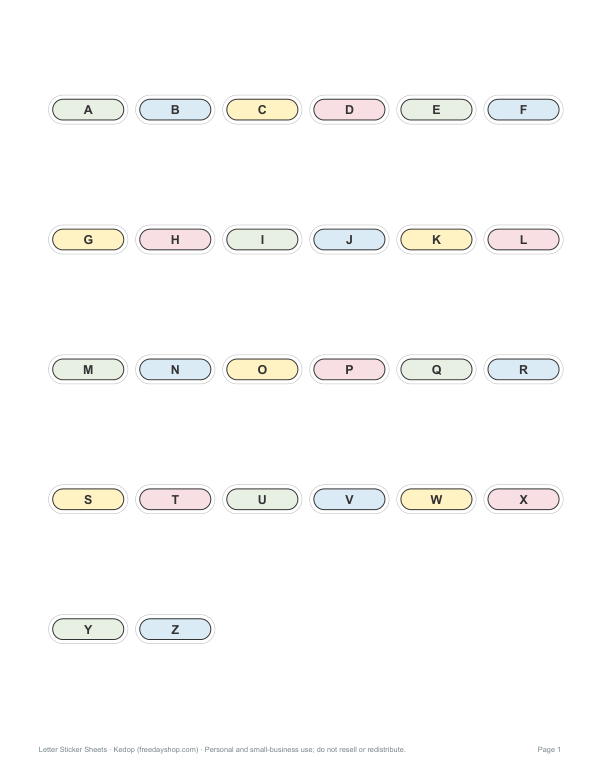 Preview of Printable Alphabet Tag Stickers