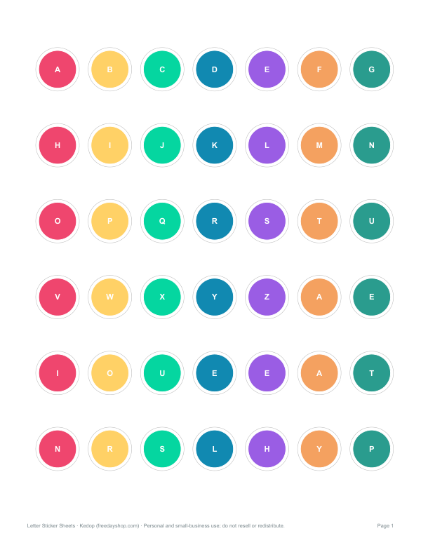 Preview of Printable Capital Letter Stickers
